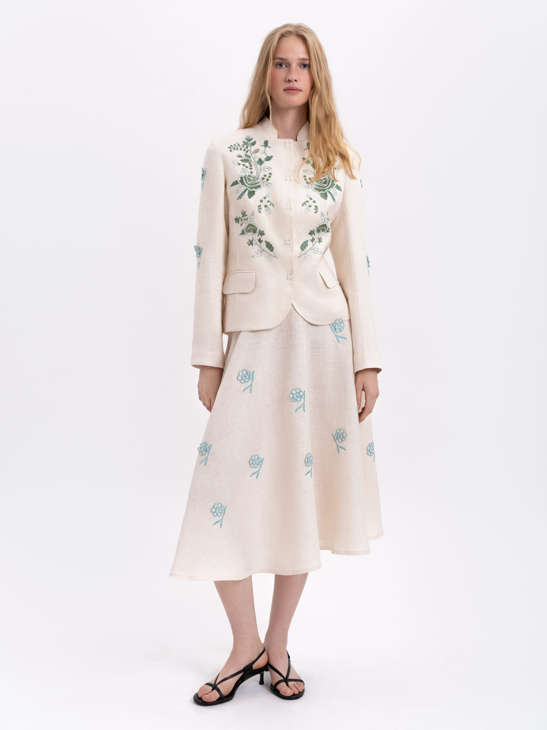 Linen Embroidered Jacket 'Adoxa' by Etnodim on curated-crowd.com