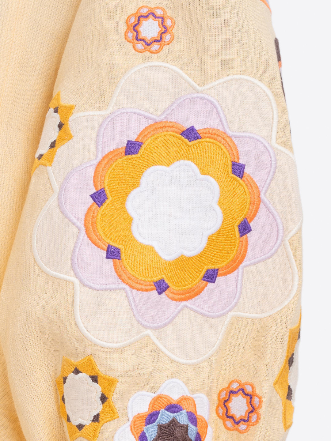 Linen Embroidered Shirt with Botanical Motif 'Lypa' by Etnodim on curated-crowd.com