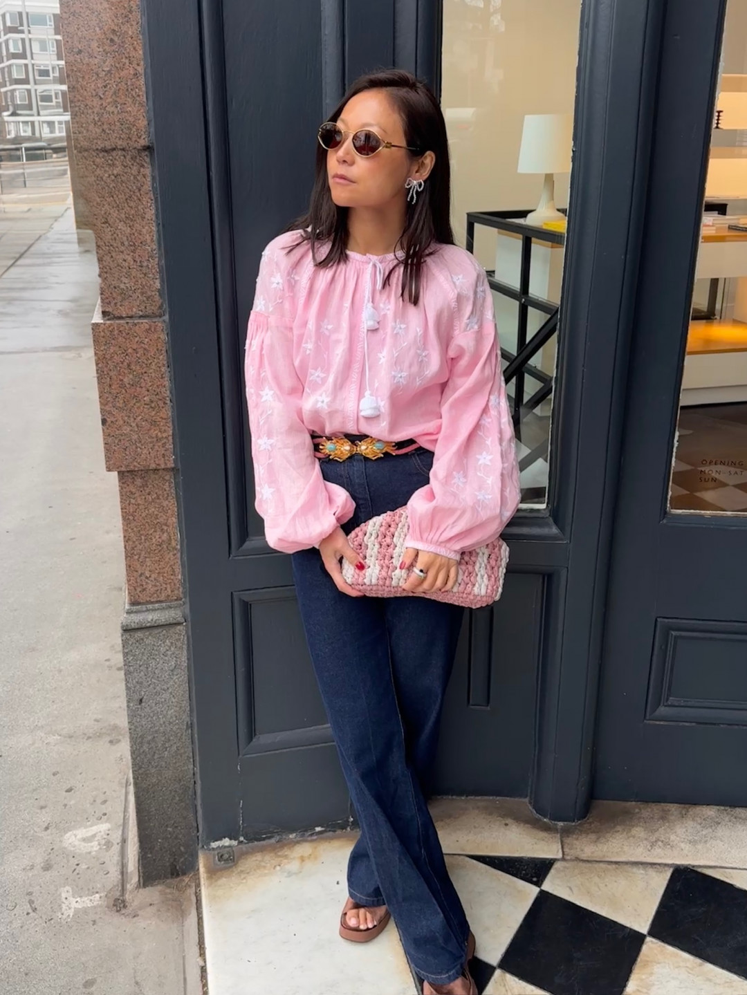 Pearls Pink Blouse by FOBERINI on curated-crowd.com
