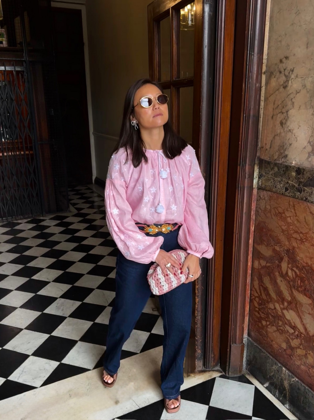 Pearls Pink Blouse by FOBERINI on curated-crowd.com