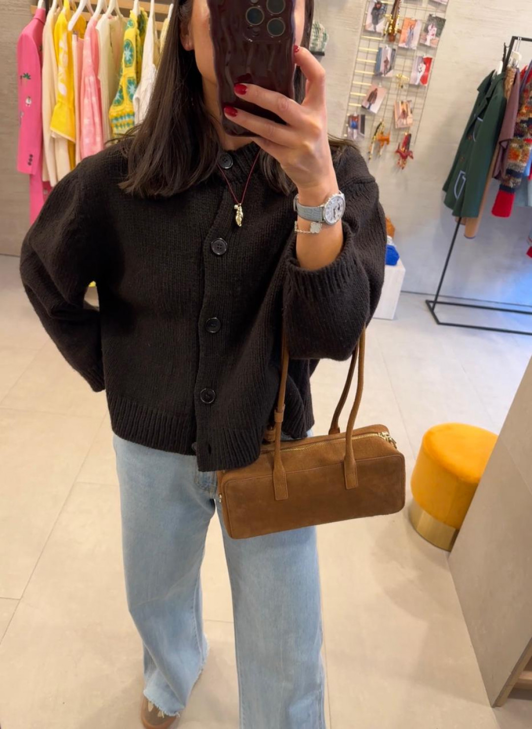 Small Work Bag in Caramel Suede by Folklore on curated-crowd.com