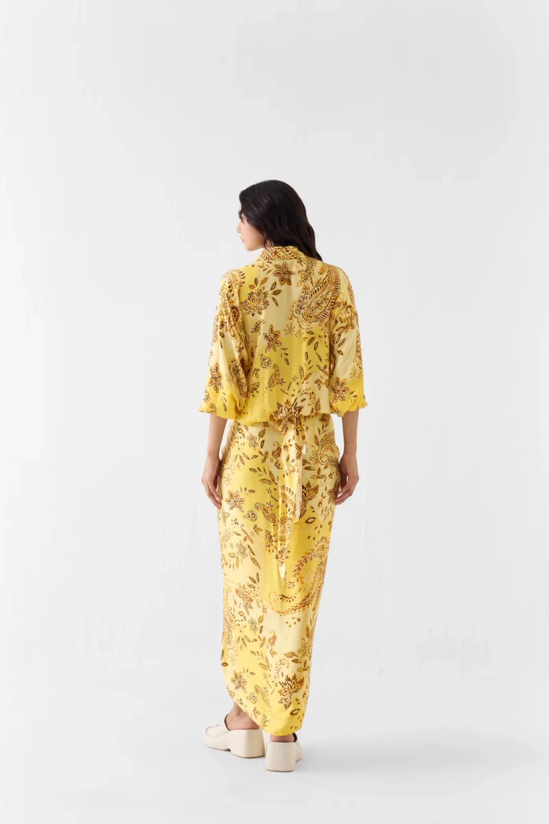 Ami Draped Shirt Dress by Studio Rigu on curated-crowd.com