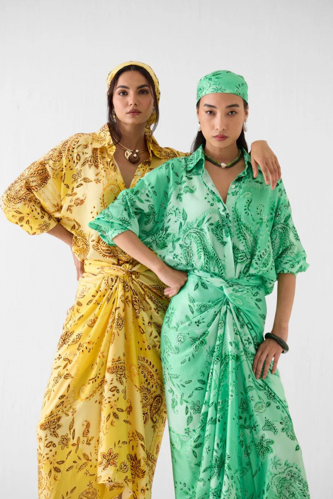 Buta Draped Shirt Dress by Studio Rigu on curated-crowd.com