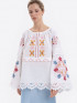 White Embroidered 'Horytsvit' Blouse by Etnodim on curated-crowd.com