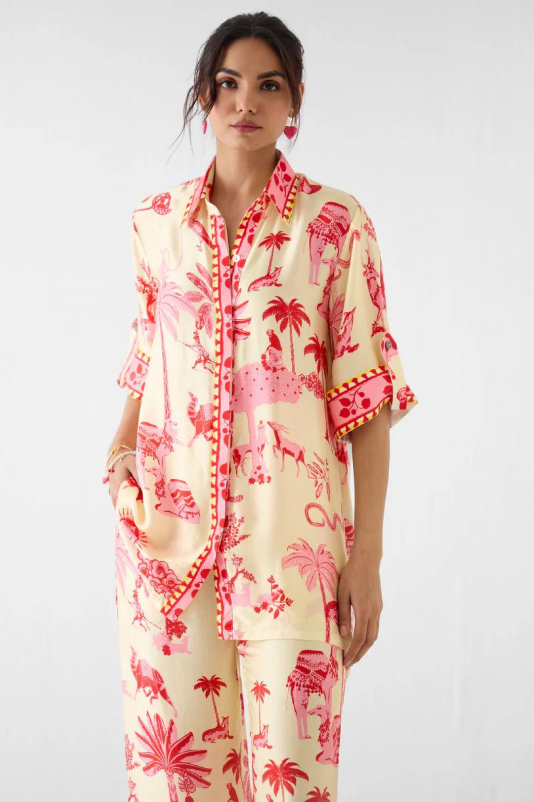 Sawai Shirt & Trousers Co-ord by Studio Rigu on curated-crowd.com