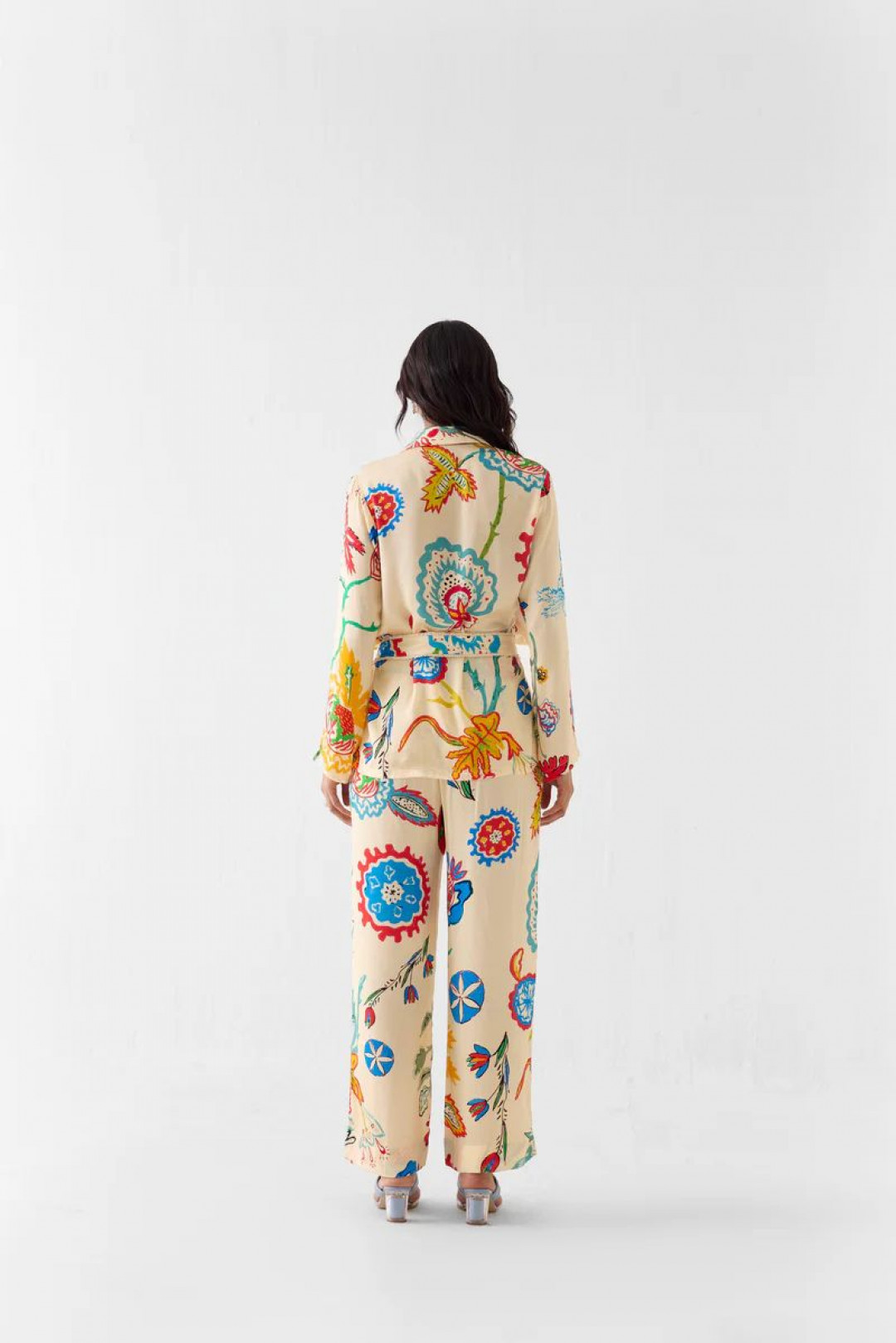 Sanganer Blazer Shirt & Trousers Co-ord by Studio Rigu on curated-crowd.com