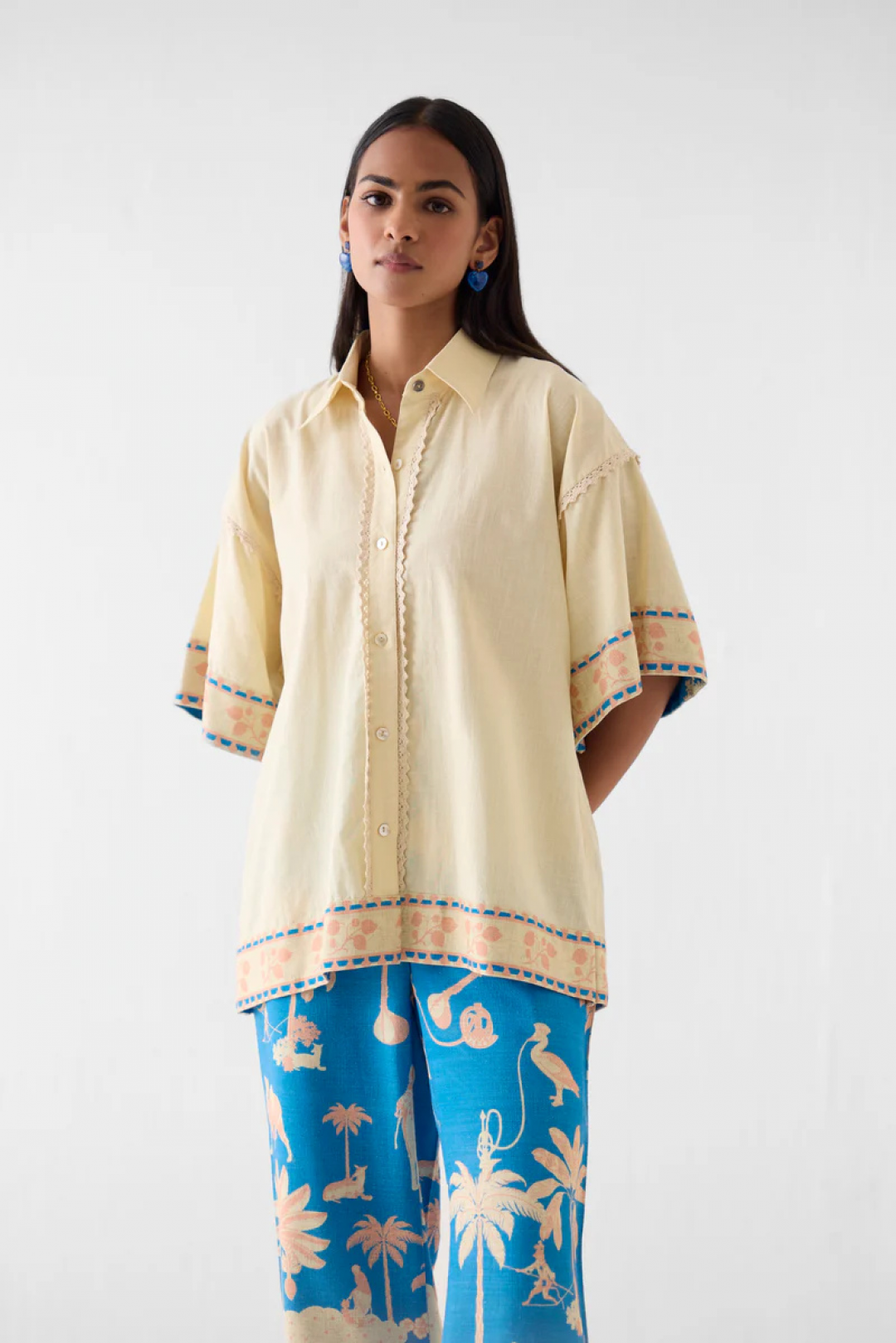 Jaipur Boxy Shirt & Trousers by Studio Rigu on curated-crowd.com