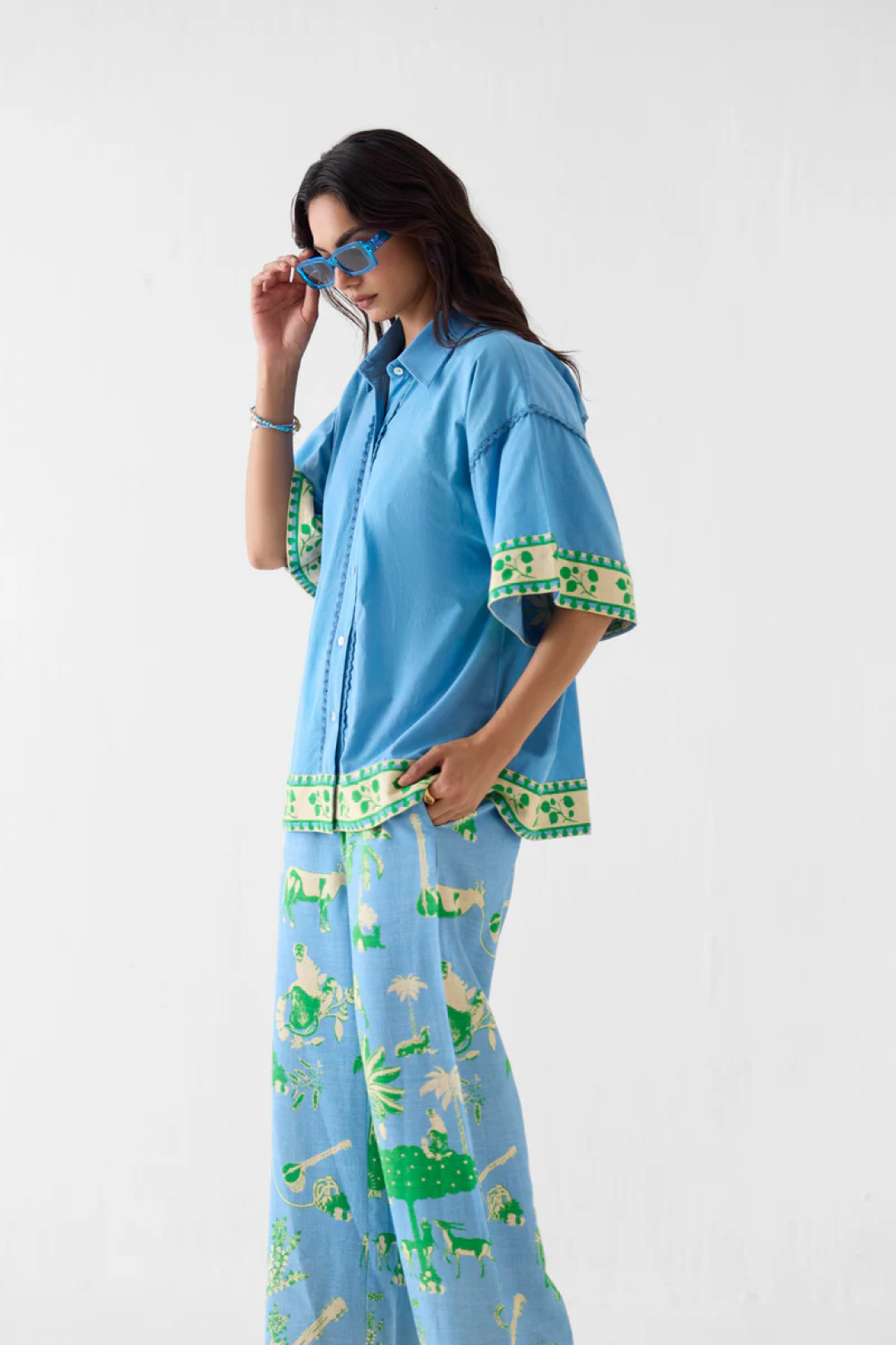 Nila Boxy Shirt & Trousers by Studio Rigu on curated-crowd.com