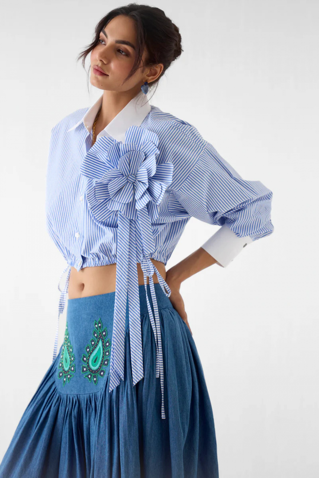 Azure Crop Shirt by Studio Rigu on curated-crowd.com
