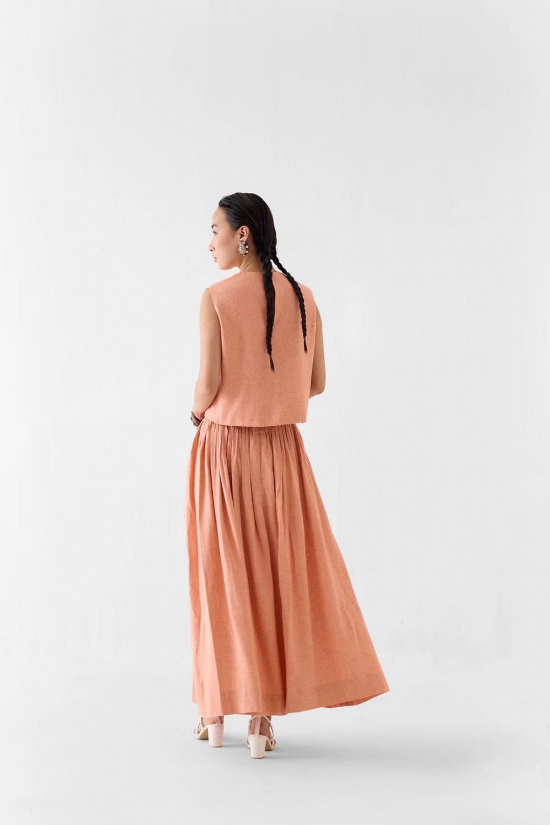 Sahara Linen Crop Top & Skirt by Studio Rigu on curated-crowd.com