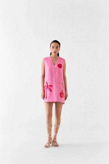 Pink City Short Dress by Studio Rigu on curated-crowd.com