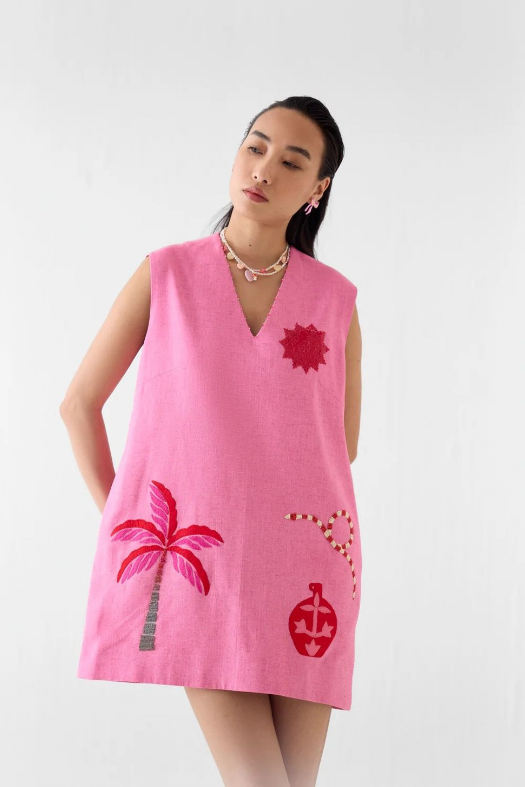 Pink City Short Dress by Studio Rigu on curated-crowd.com