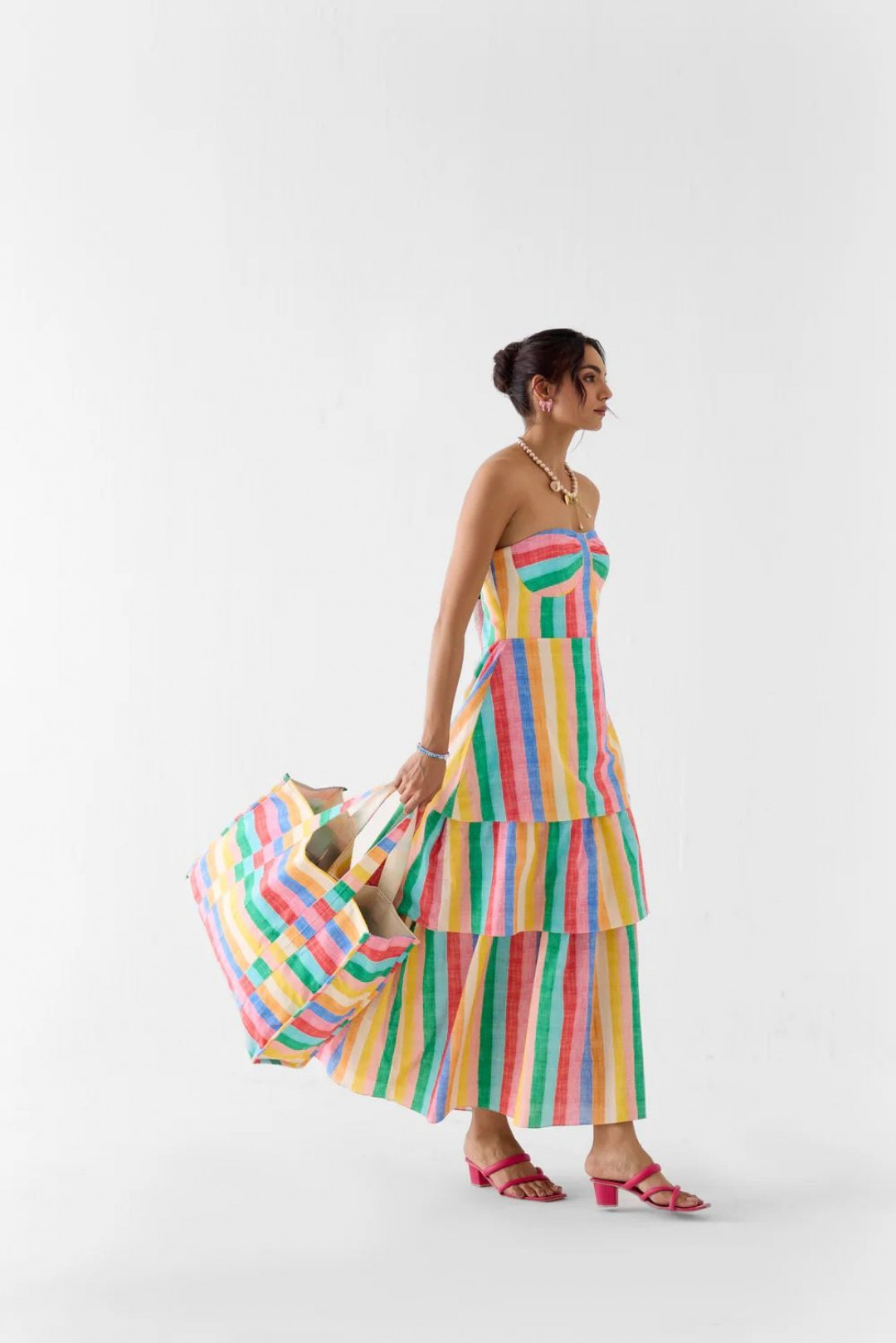 Leher Tiered Off Shoulder Dress by Studio Rigu on curated-crowd.com