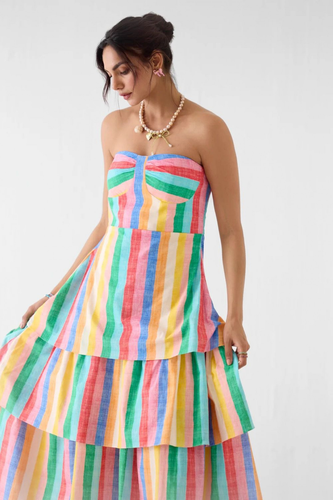 Leher Tiered Off Shoulder Dress by Studio Rigu on curated-crowd.com