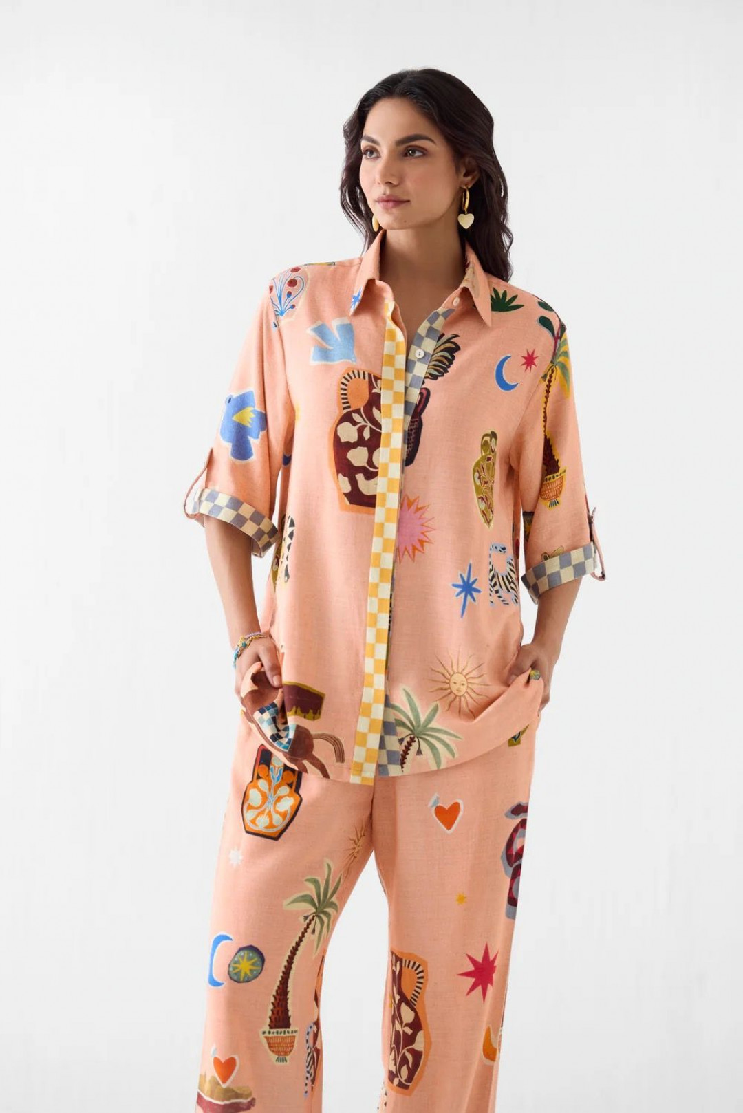 Pottery Shirt & Trousers Co-ord by Studio Rigu on curated-crowd.com