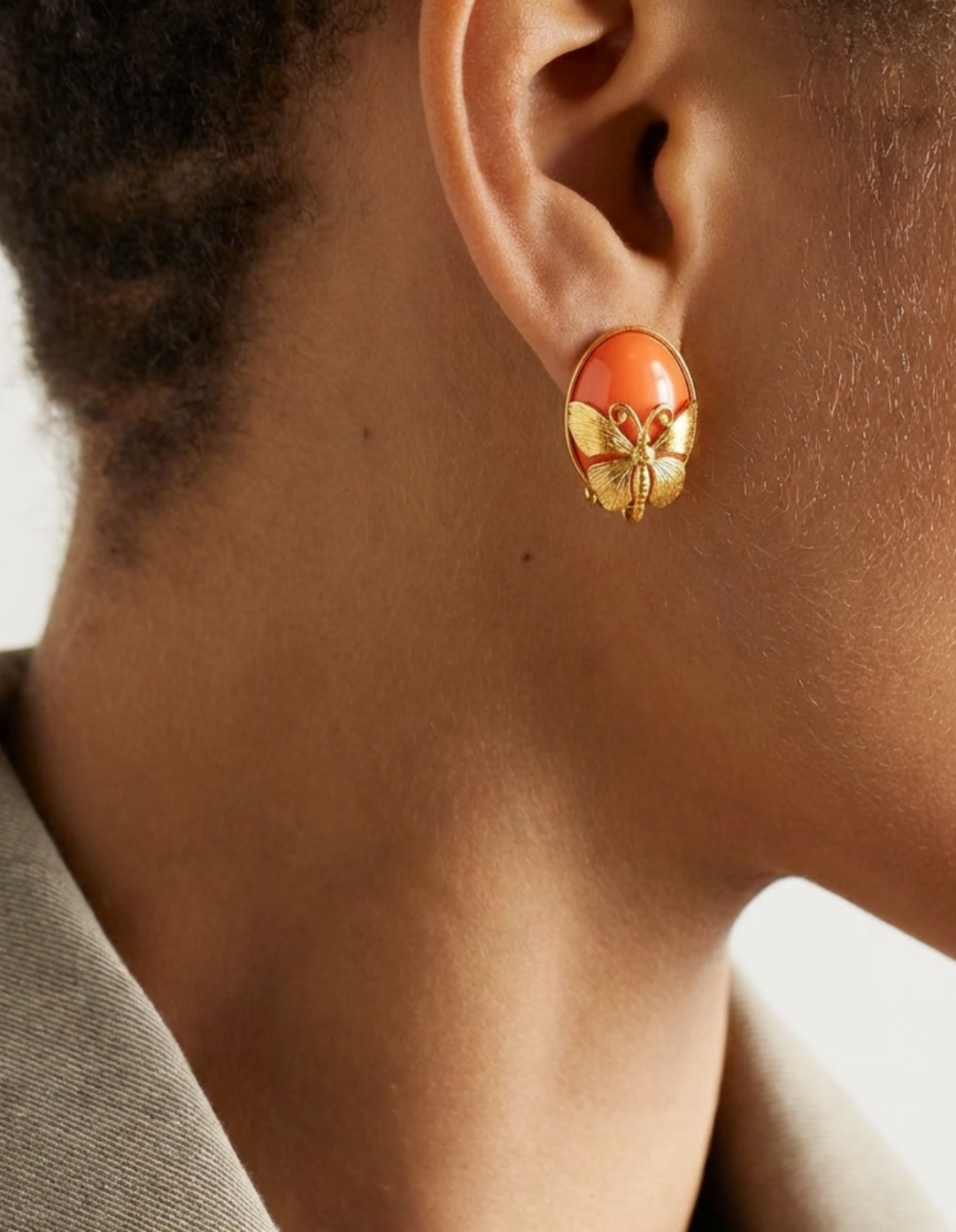 Farfalla Button Earings by Sonia Petroff on curated-crowd.com