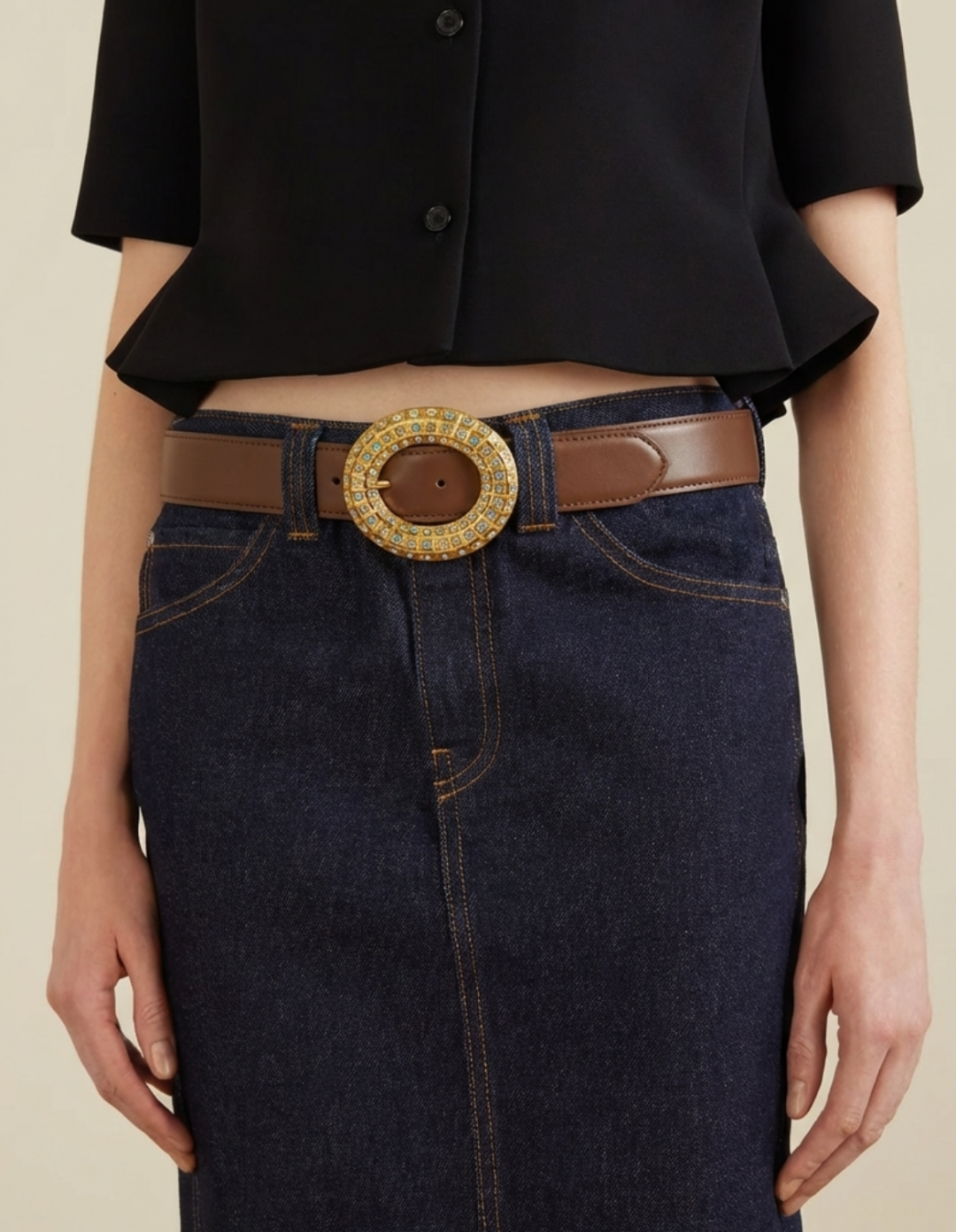 Lobster Vibe Belt Chocolate Brown by Sonia Petroff on curated-crowd.com