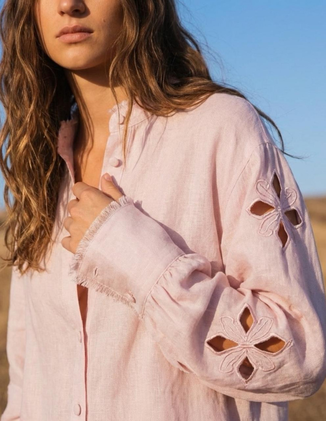 Embroidered Linen Shirt by Atelier Handmade on curated-crowd.com