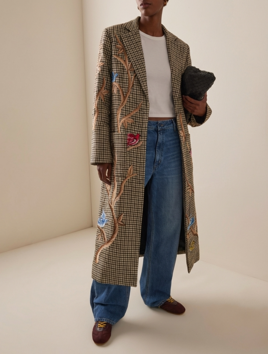 Coloured Birds Coat In Wool by Artwear Gallery on curated-crowd.com