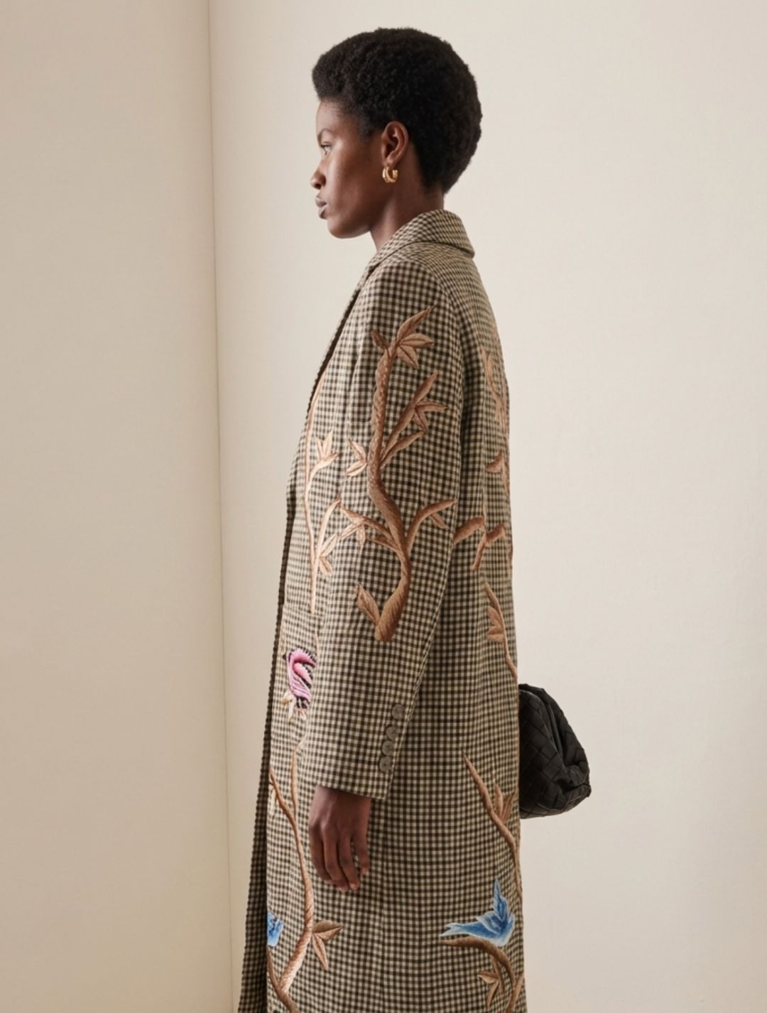 Coloured Birds Coat In Wool by Artwear Gallery on curated-crowd.com