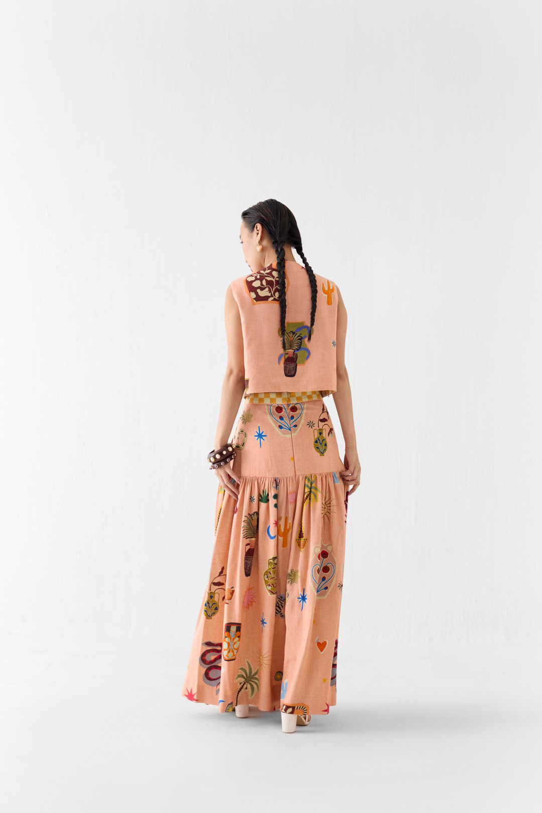 Pottery Crop Top & Gathered Skirt by Studio Rigu on curated-crowd.com