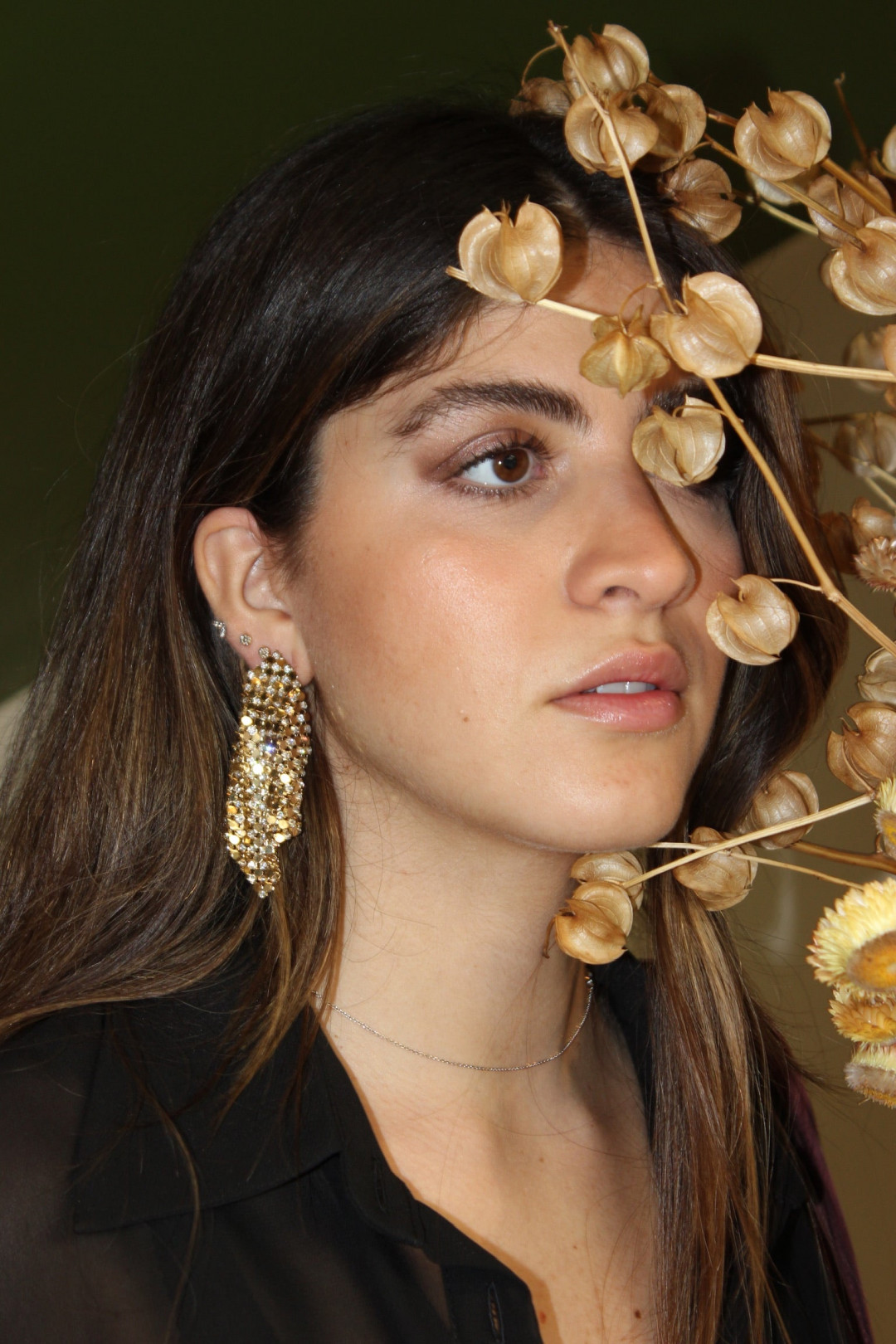 Elia Gold Strass Earrings by Jessica K on curated-crowd.com