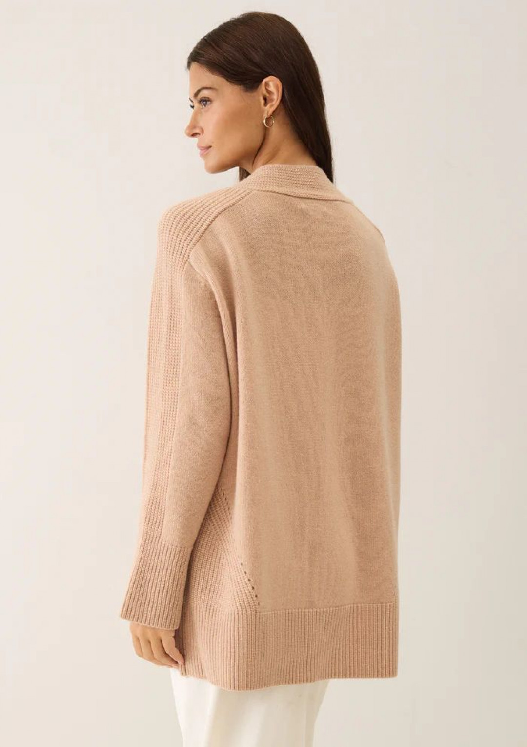 Ribbed Detail Edge To Edge Cardigan by LOOP Cashmere on curated-crowd.com