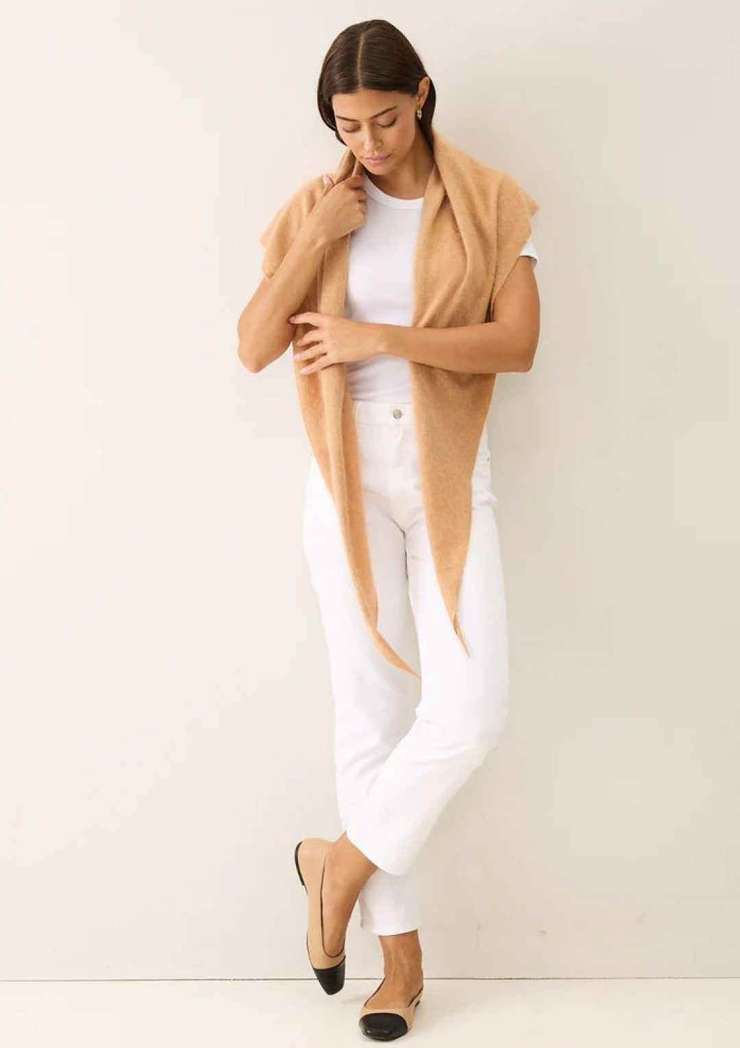 Cashmere Triangle Scarf in Earth Brown by LOOP Cashmere on curated-crowd.com