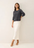 Brushed Cashmere Cardigan with Jewelled Buttons in Universe Grey by LOOP Cashmere on curated-crowd.com