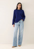 Ribbed Detail Lofty Crew Sweatshirt by LOOP Cashmere on curated-crowd.com