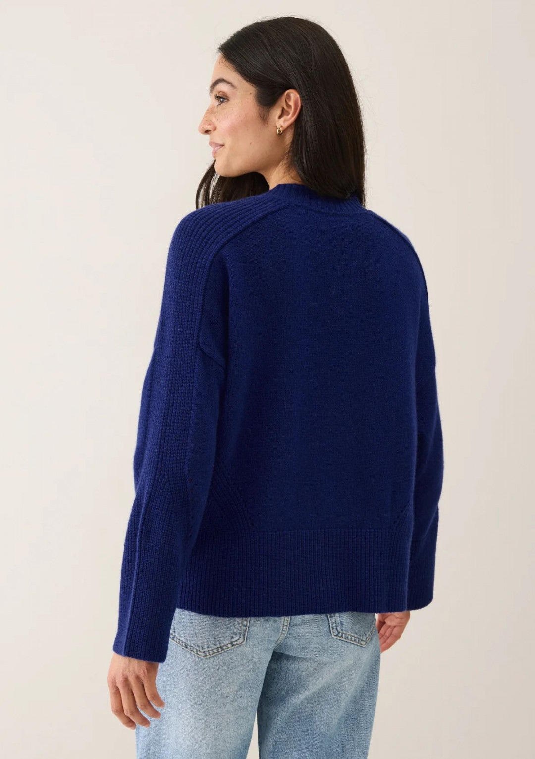 Ribbed Detail Lofty Crew Sweatshirt by LOOP Cashmere on curated-crowd.com