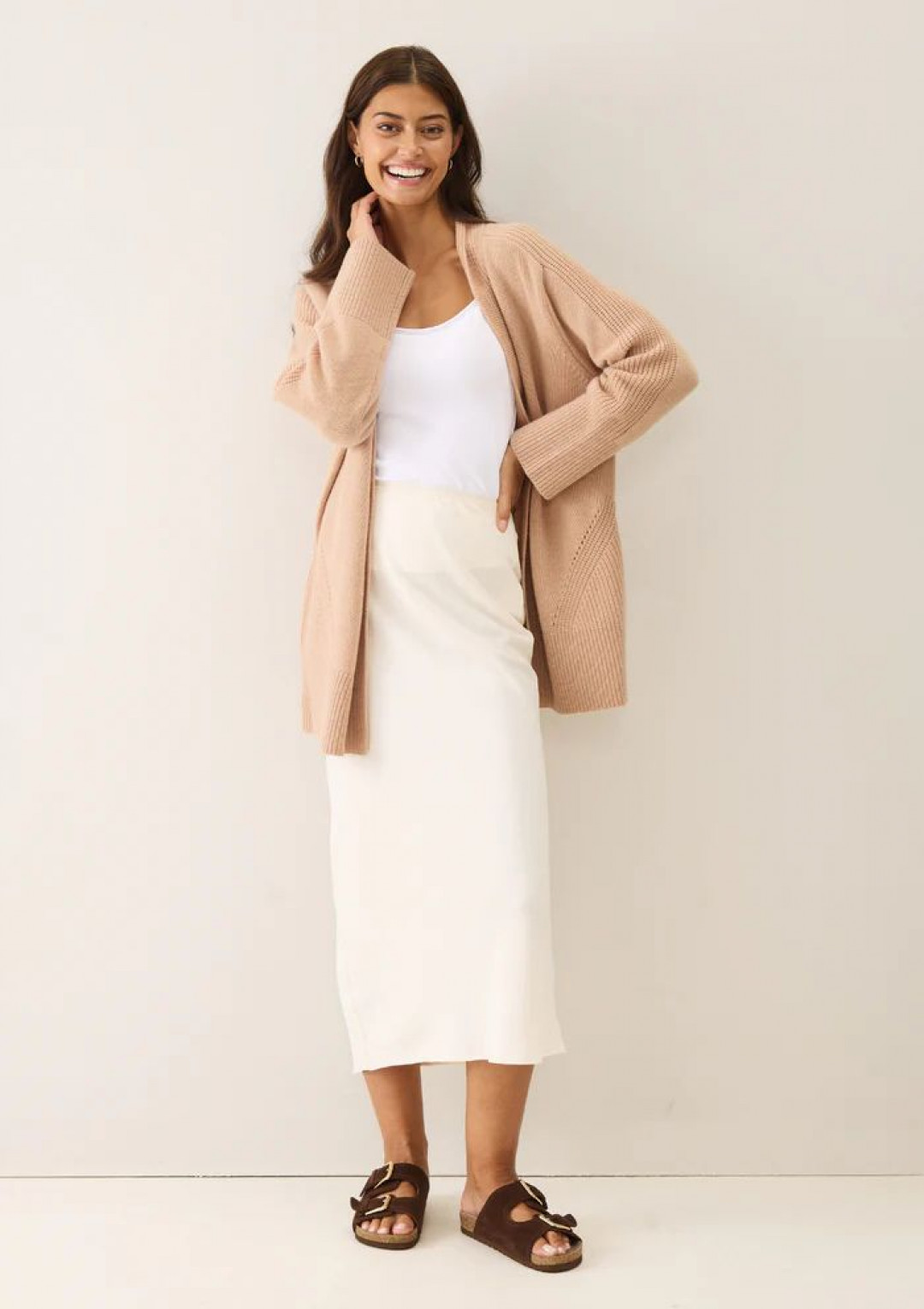 Ribbed Detail Edge To Edge Cardigan by LOOP Cashmere on curated-crowd.com