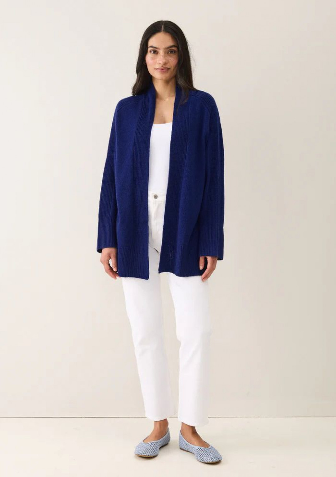 Ribbed Detail Edge To Edge Cardigan by LOOP Cashmere on curated-crowd.com