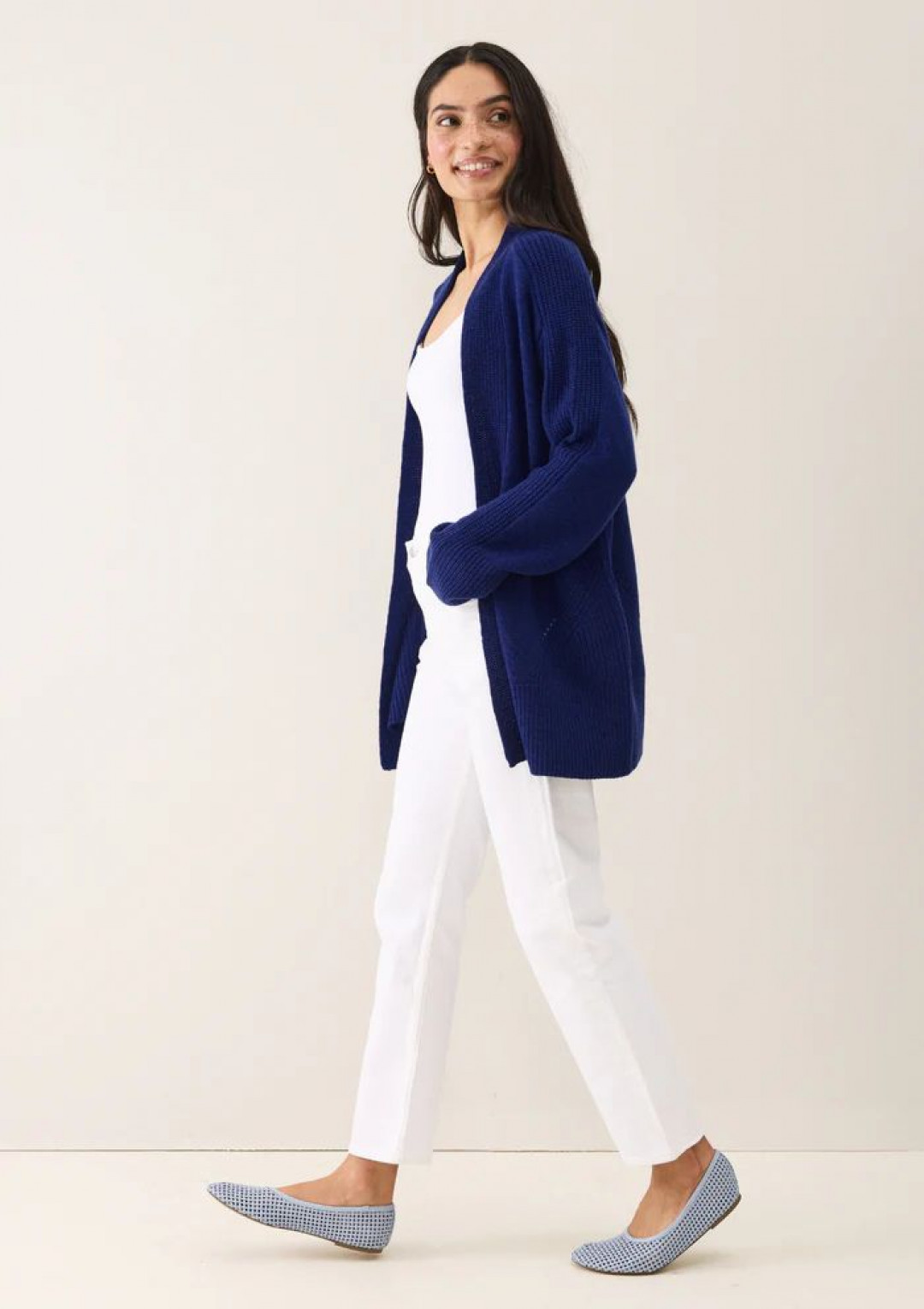 Ribbed Detail Edge To Edge Cardigan by LOOP Cashmere on curated-crowd.com