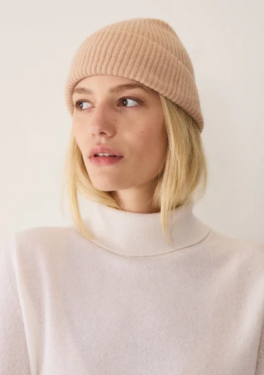 Cashmere Beanie in Toffee by LOOP Cashmere on curated-crowd.com