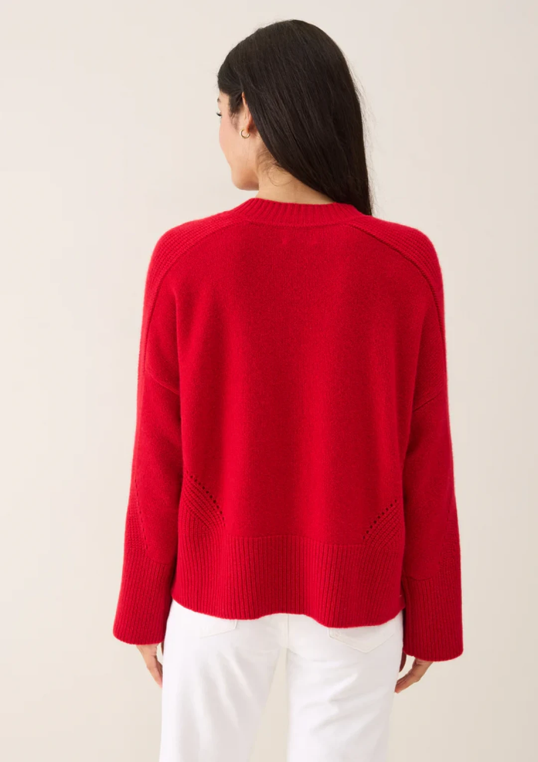 Ribbed Detail Lofty Crew Sweatshirt by LOOP Cashmere on curated-crowd.com
