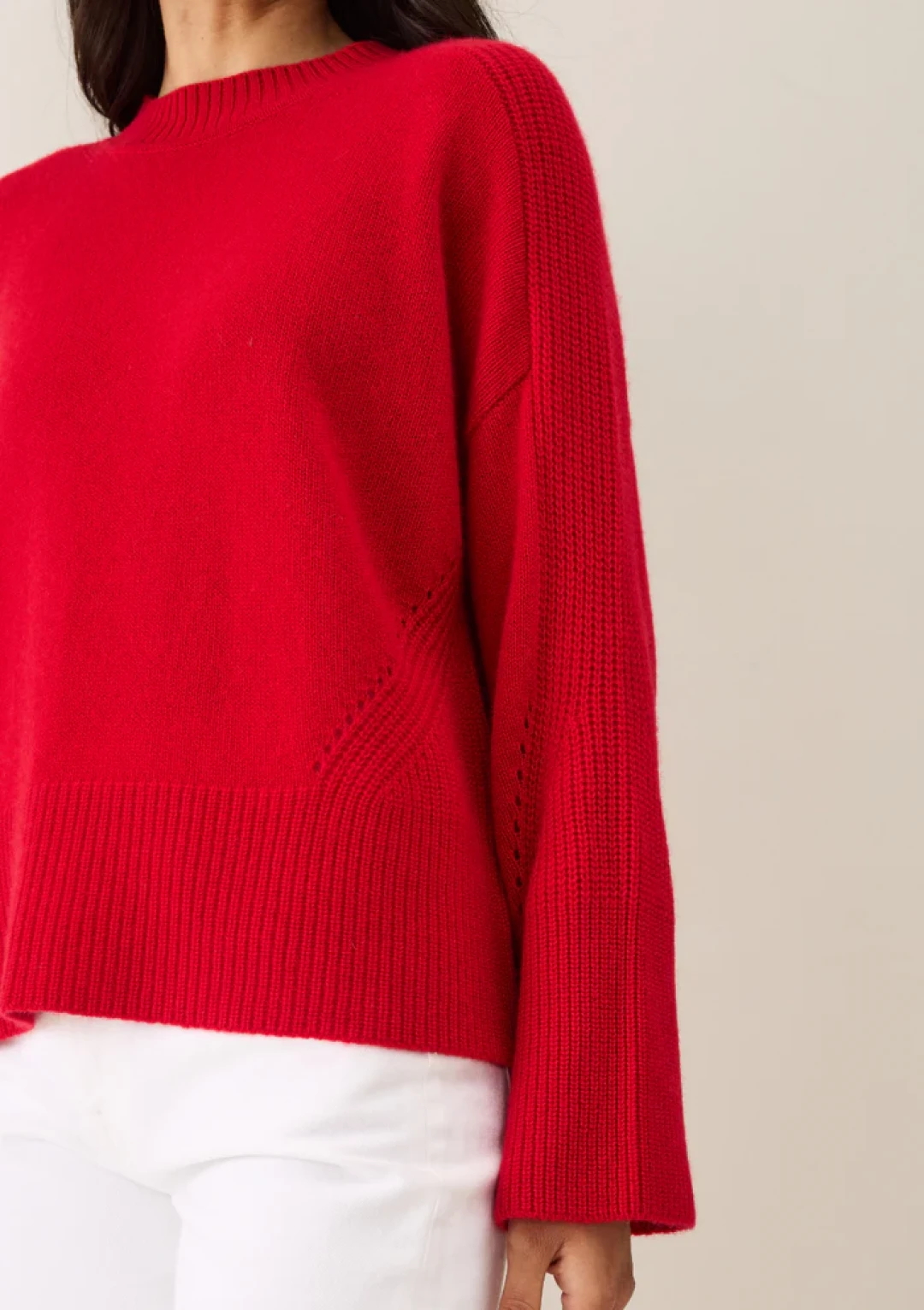 Ribbed Detail Lofty Crew Sweatshirt by LOOP Cashmere on curated-crowd.com