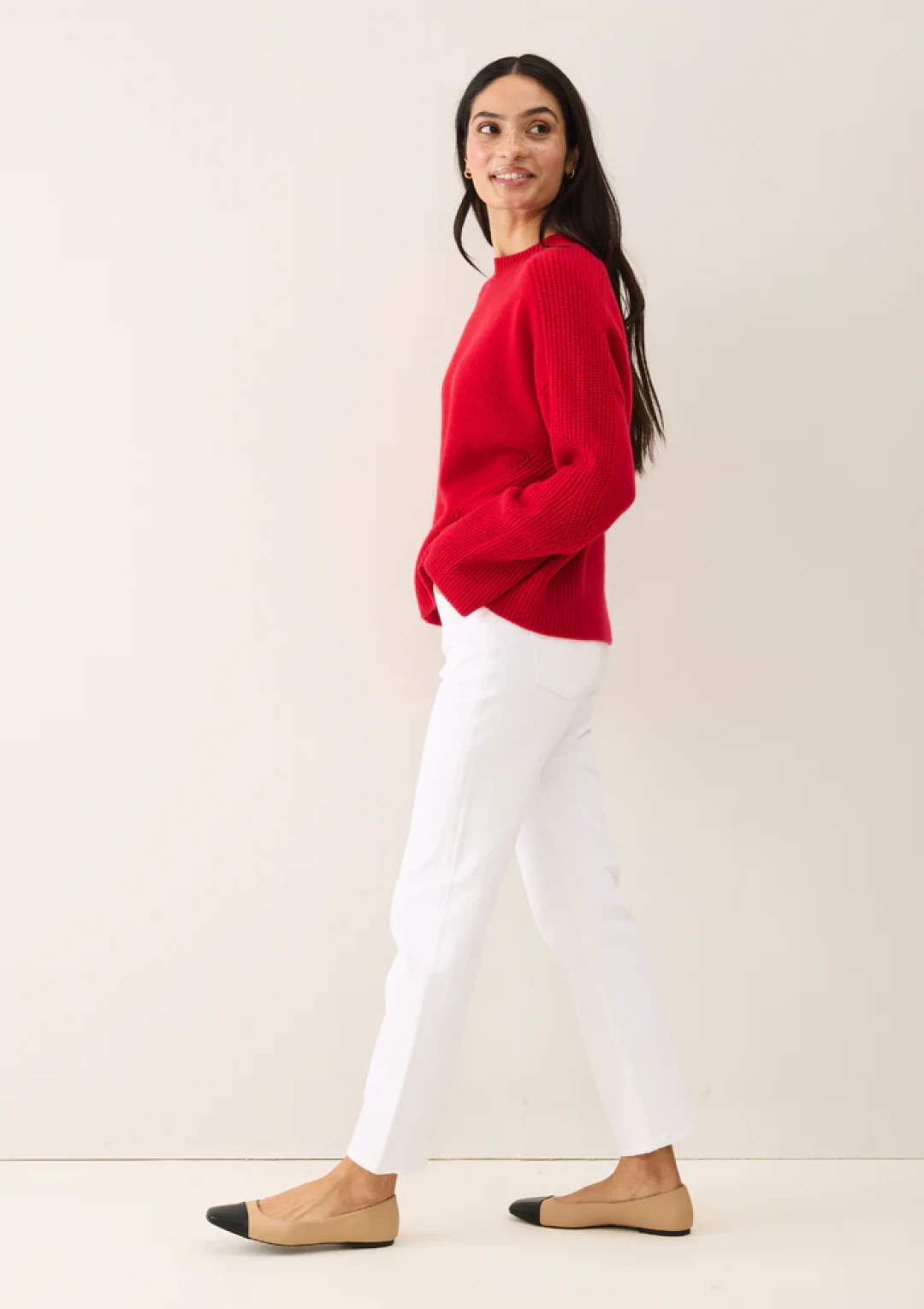 Ribbed Detail Lofty Crew Sweatshirt by LOOP Cashmere on curated-crowd.com