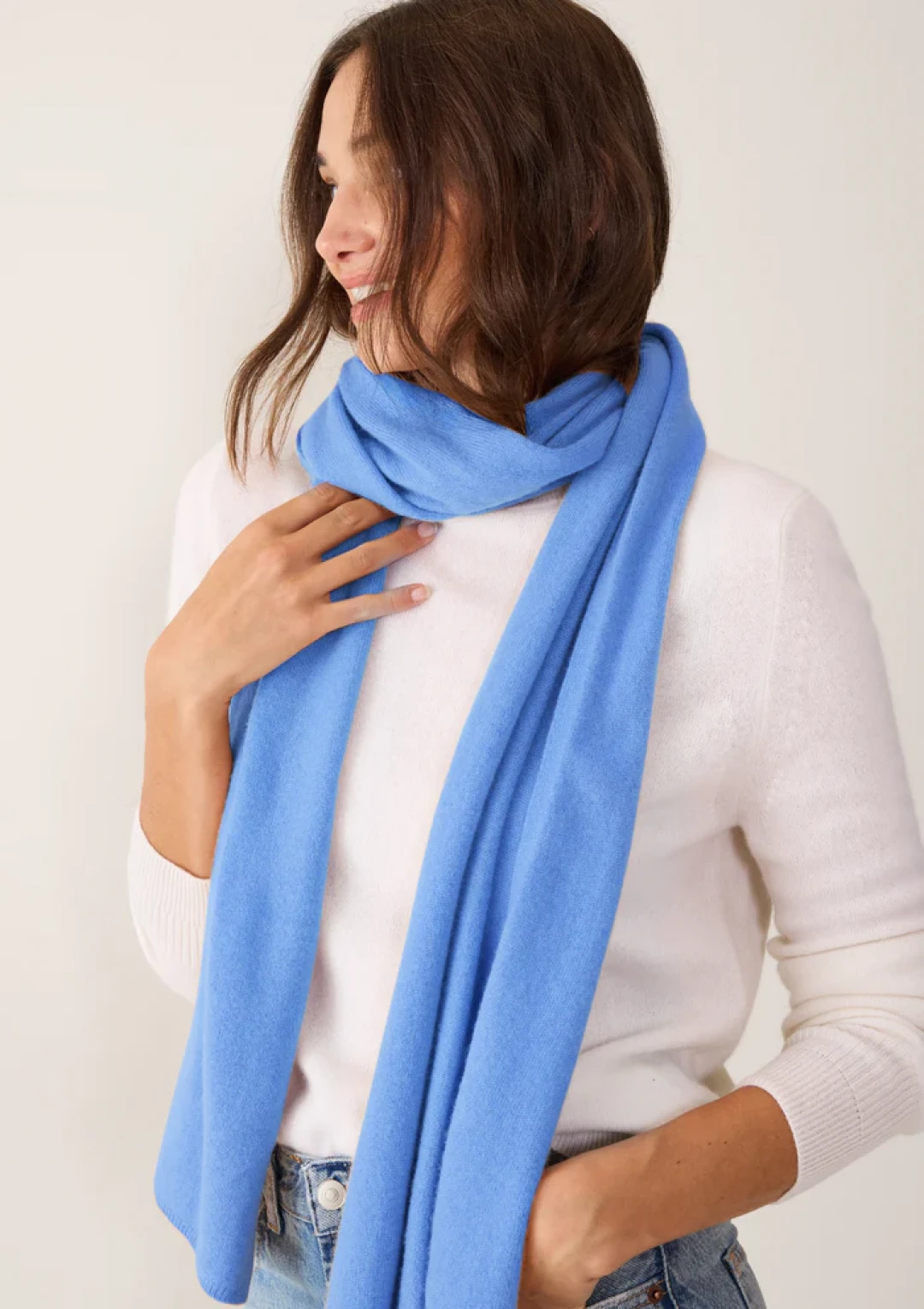 Lofty Cashmere Scarf in Delta Blue by LOOP Cashmere on curated-crowd.com