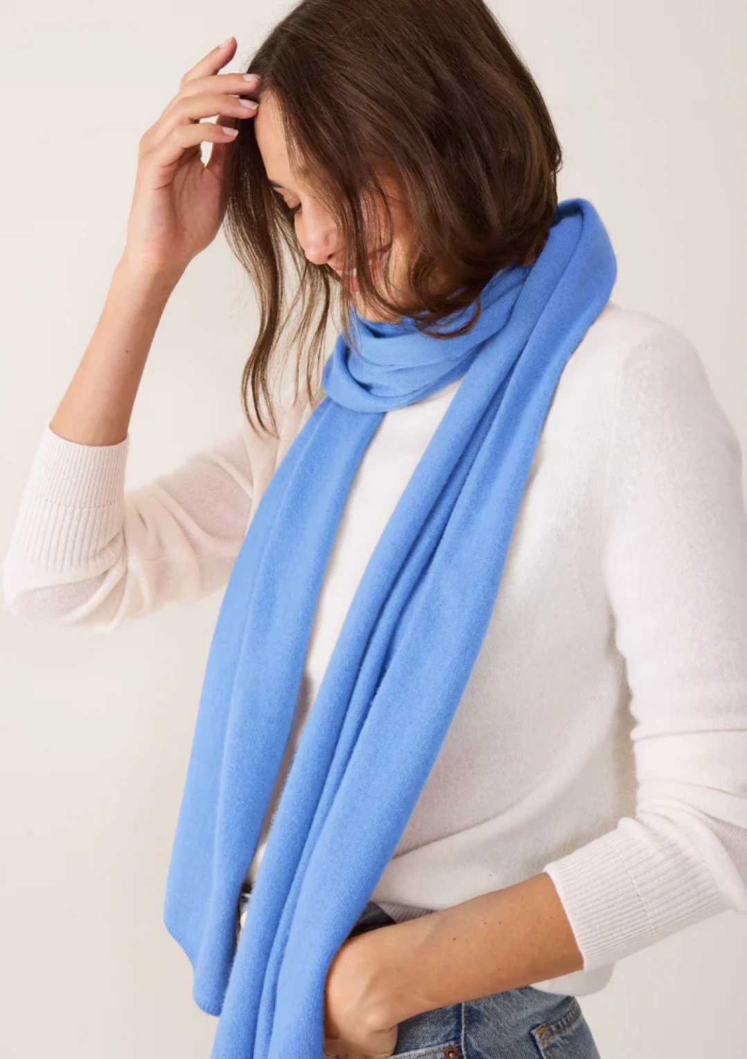 Lofty Cashmere Scarf in Delta Blue by LOOP Cashmere on curated-crowd.com