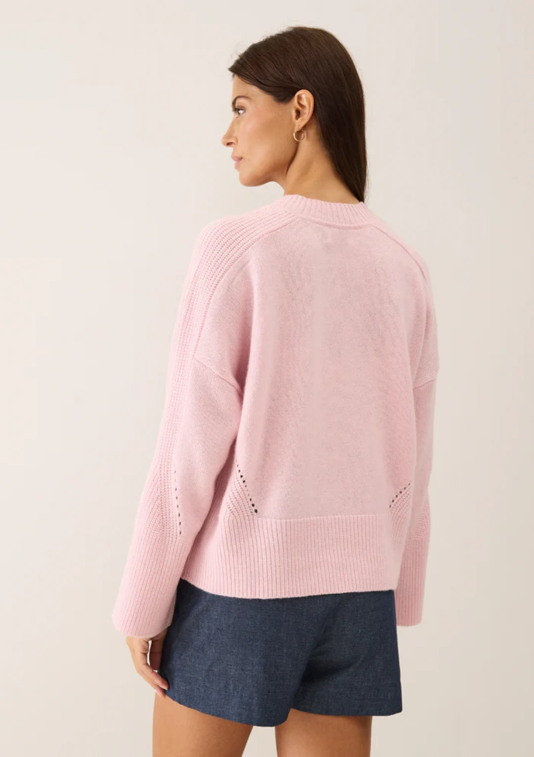 Ribbed Detail Lofty Crew Sweatshirt by LOOP Cashmere on curated-crowd.com