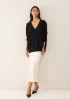 Relaxed Lofty V Neck Sweater in Jet black by LOOP Cashmere on curated-crowd.com