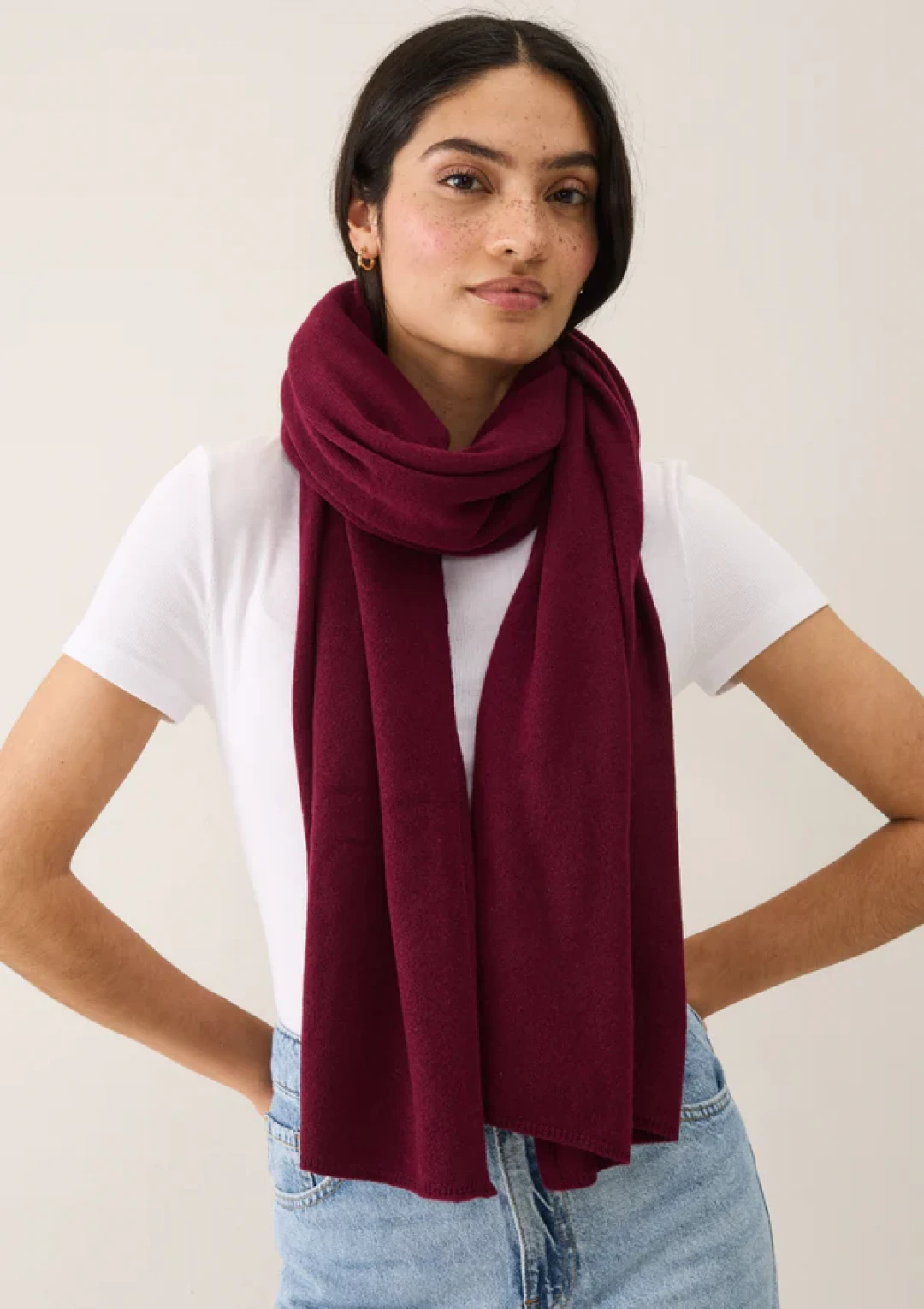 Cashmere Lofty Blanket Scarf in Barolo Red by LOOP Cashmere on curated-crowd.com
