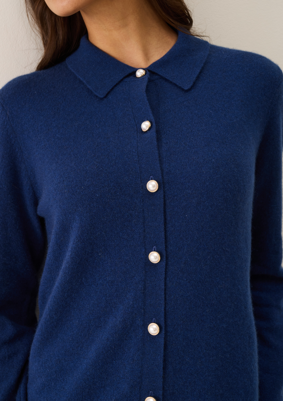 Knitted Shirt in Midnight Blue by LOOP Cashmere on curated-crowd.com