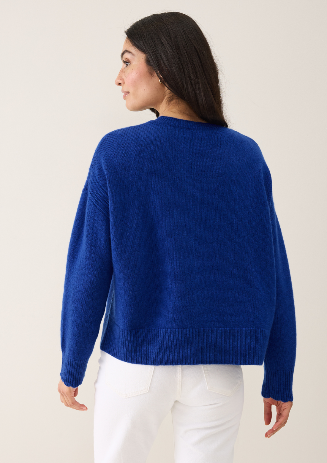 Shell Edge Cardigan in Lapis Blue by LOOP Cashmere on curated-crowd.com