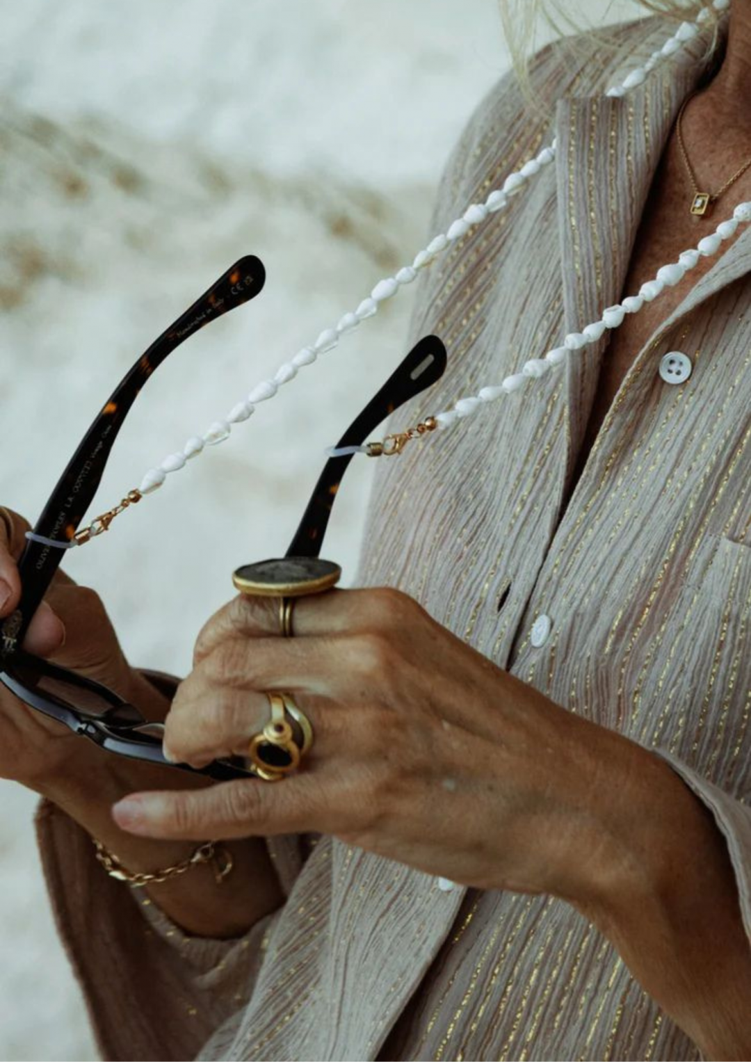 Collecting Shells Sunglass Chain by Saint Holiday on curated-crowd.com