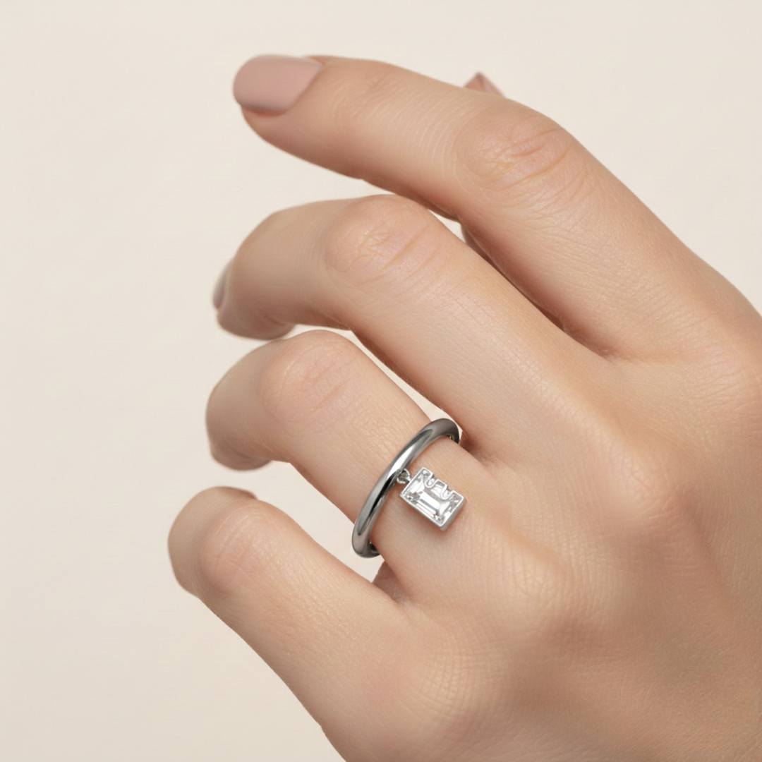 Alphabet Diamond Drop Ring by MOH on curated-crowd.com