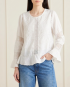 Lace Button Down Blouse by H For Harmony on curated-crowd.com