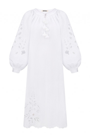 Mallow White Midi Dress by FOBERINI on curated-crowd.com