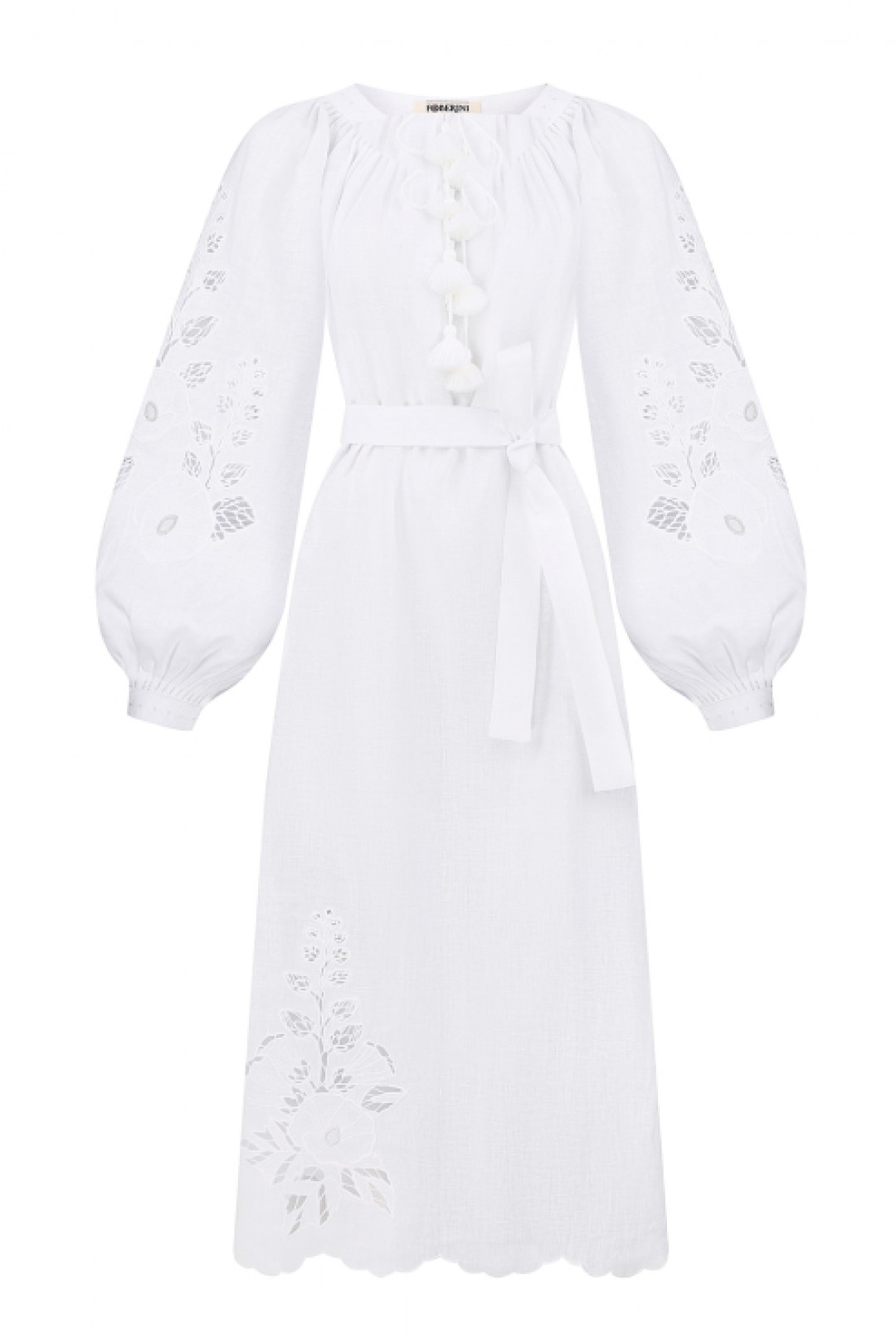 Mallow White Midi Dress by FOBERINI on curated-crowd.com